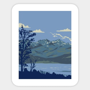 Tierra del Fuego National Park with Fagnano Lake Argentina WPA Art Deco Poster Sticker
